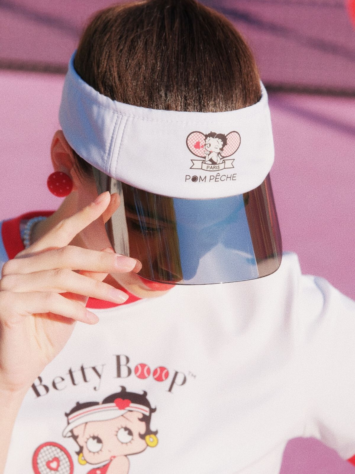 Betty Boop Tennis Visor - White