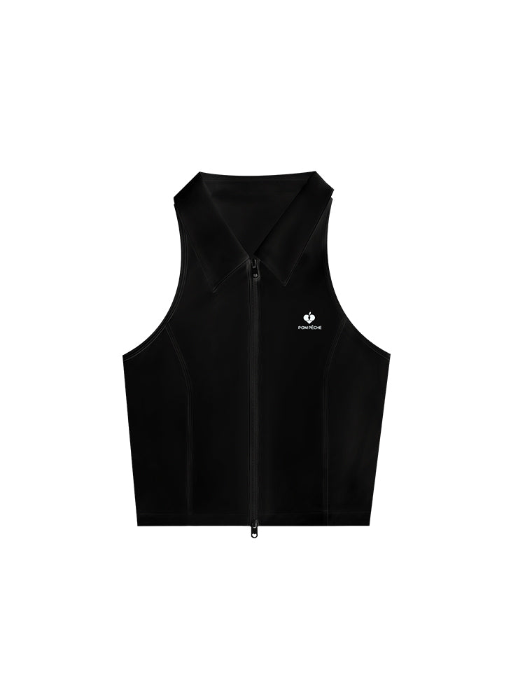 Kalila Zip Top Negro Sin Mangas