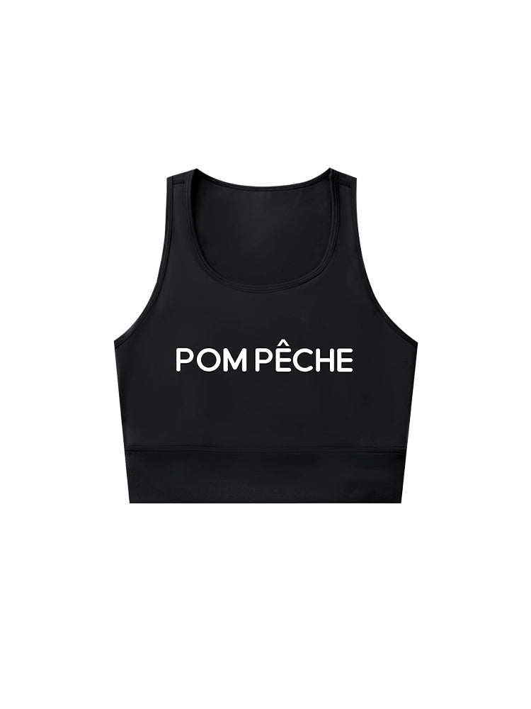 Mila cuello U Tank Top negro