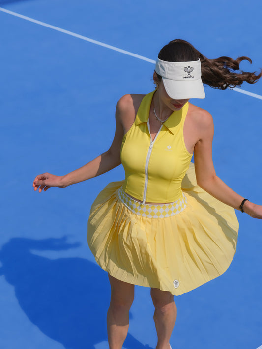 CANARY Falda Plisada Amarilla 2 en 1