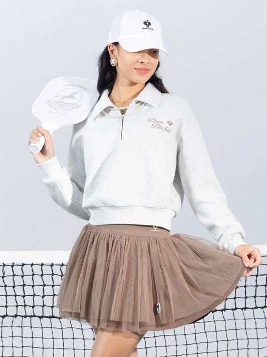 ZIVA Polo Sweatshirt - Light Gray