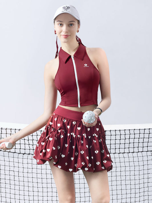 Falda de tenis Bubble A-Line - Rojo