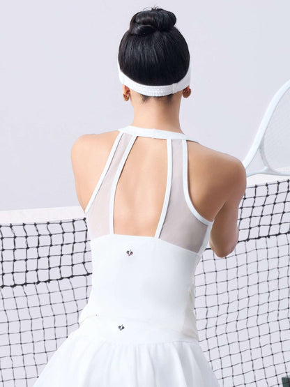 CONSTANCE Halter Tank Top - Paris White