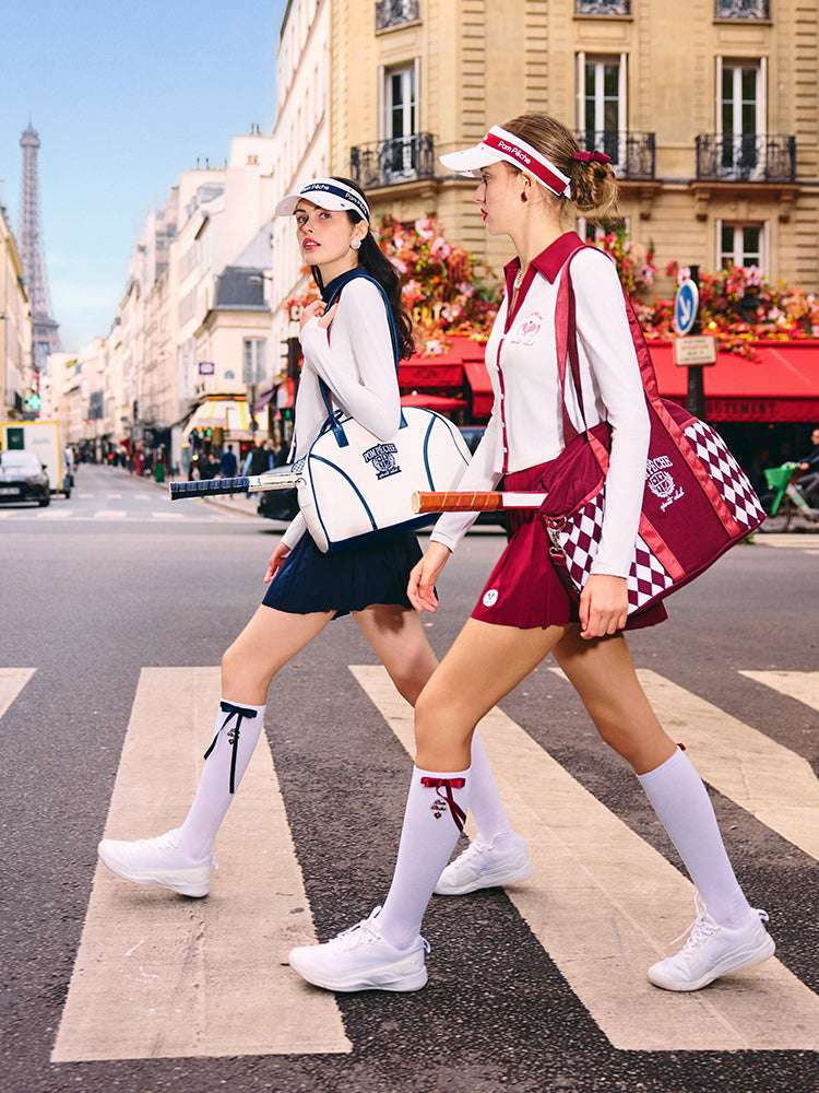 Long Sleeve Polo Top - Navy Blue