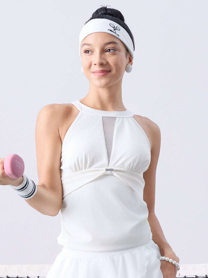 CONSTANCE Halter Tank Top - Paris White