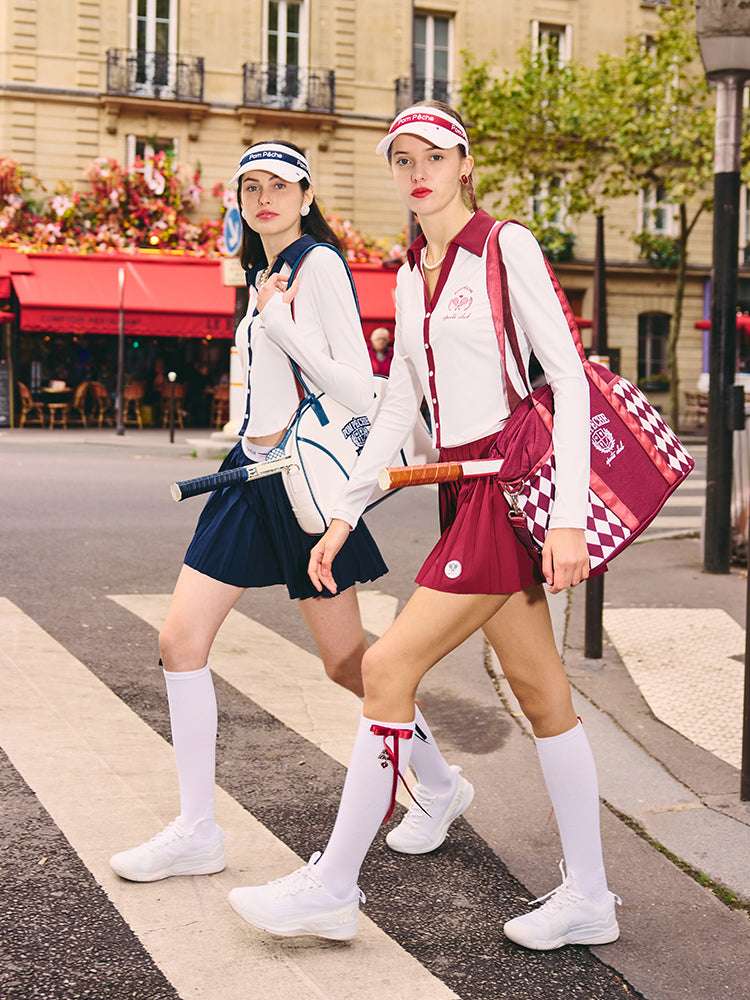 Long Sleeve Polo Top - Ankara Red