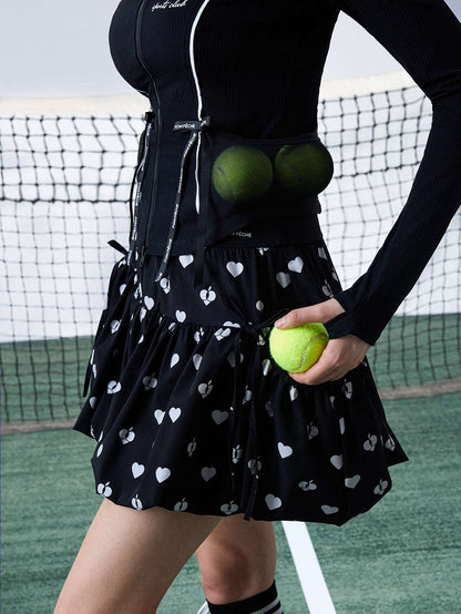 ADALIA Bow Zip-Up Top - Chanson Black