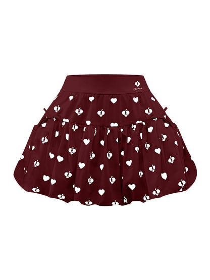 Bubble A-Line Tennis Skirt - Wine Red