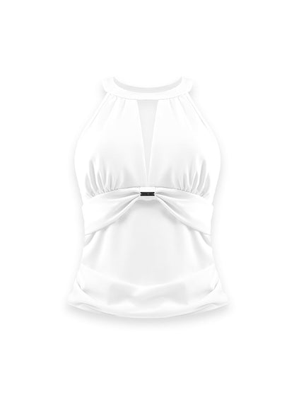 CONSTANCE Camiseta sin mangas con cuello halter - Blanco París