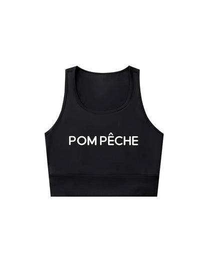 Mila cuello U Tank Top negro