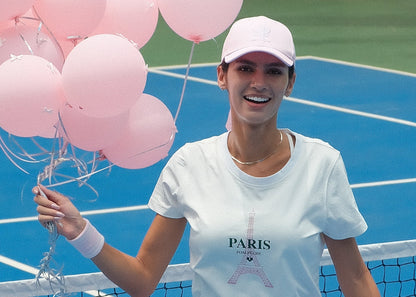 YAZMIN Camiseta blanca larga con la Torre Eiffel